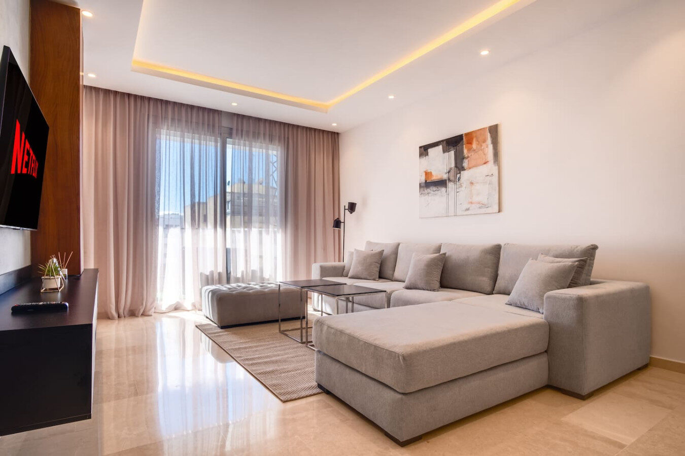 3-Bedroom Zen Apartment with Balcony in Tangier